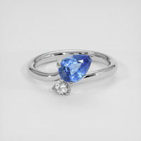 0.95 Ct. Blue Sapphire Ring, Silver 1
