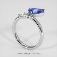 1.24 Ct. Bi Color Sapphire Ring, Silver 2