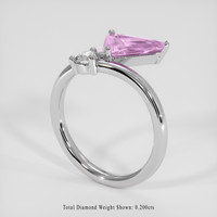 1.11 Ct. Pink Sapphire Ring, Silver 2