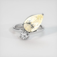 4.00 Ct. Yellow Sapphire Ring, 10K White Gold 1