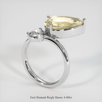 4.00 Ct. Yellow Sapphire Ring, 10K White Gold 2