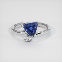 1.31 Ct. Blue Sapphire Ring, 14K White Gold 1
