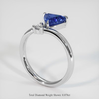 1.31 Ct. Blue Sapphire Ring, 14K White Gold 2