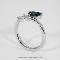 0.66 Ct. Bluish Green to Purplish Pink Alexandrite Ring, 14K White Gold 2