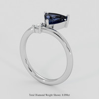 1.20 Ct. Blue Spinel Ring, 14K White Gold 2