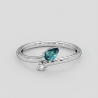 0.32 Ct. Alexandrite Ring, 14K White Gold 1