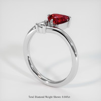 0.75 Ct. Ruby  Ring - 14K White Gold
