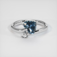 1.20 Ct. Greyish Blue Sapphire Ring, 14K White Gold 1