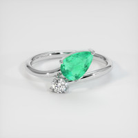 1.55 Ct. Emerald Ring, 18K White Gold 1