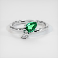 0.41 Ct. Emerald Ring, 18K White Gold 1