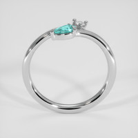 0.16 Ct. Bluish Green Paraiba Tourmaline Ring, 18K White Gold 3