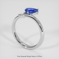 0.84 Ct. Blue Sapphire Ring, 18K White Gold 2