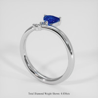 0.47 Ct. Blue Sapphire Ring, 18K White Gold 2