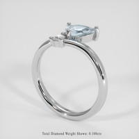 0.65 Ct. Blue Sapphire Ring, 18K White Gold 2