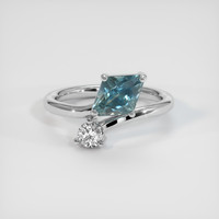 2.40 Ct. Sapphire Ring, 18K White Gold 1