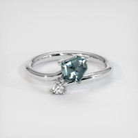 1.10 Ct. Sapphire Ring, 18K White Gold 1