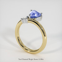 1.63 Ct. Blue Sapphire Ring, 14K White & Yellow 2