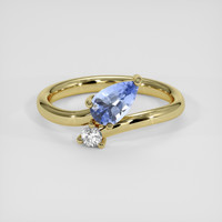 0.90 Ct. Blue Sapphire Ring, 10K Yellow Gold 1