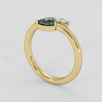 0.56 Ct. Bluish Green Sapphire Ring, 10K Yellow Gold 3