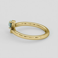 0.56 Ct. Bluish Green Sapphire Ring, 10K Yellow Gold 4