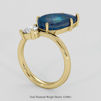3.12 Ct. Multi Color Opal Ring, 14K Yellow Gold 2