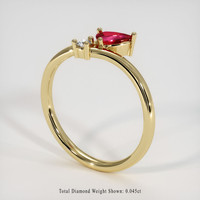 0.38 Ct. Ruby Ring, 14K Yellow Gold 2