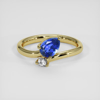 0.94 Ct. Blue Sapphire Ring, 14K Yellow Gold 1