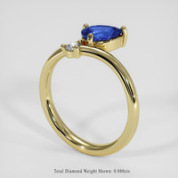 0.94 Ct. Blue Sapphire Ring, 14K Yellow Gold 2