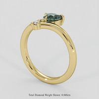 0.56 Ct. Bluish Green Sapphire Ring, 14K Yellow Gold 2