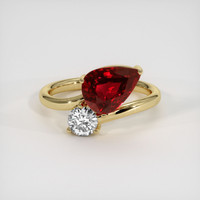 3.02 Ct. Ruby Ring, 18K Yellow Gold 1