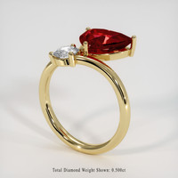3.02 Ct. Ruby Ring, 18K Yellow Gold 2