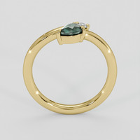 0.56 Ct. Bluish Green Sapphire Ring, 18K Yellow Gold 3