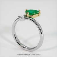 0.53 Ct. Emerald Ring, 18K Yellow & White 2