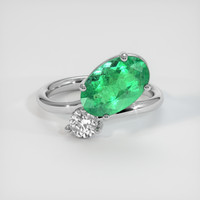 2.58 Ct. Emerald Ring, Platinum 950 1