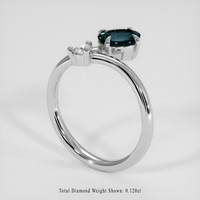 0.78 Ct. Bluish Green to Reddish Purple Alexandrite Ring, Platinum 950 2