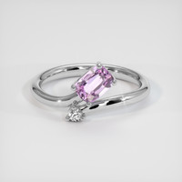 1.03 Ct. Purplish Pink Sapphire Ring, 10K White Gold 1