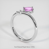 1.03 Ct. Purplish Pink Sapphire Ring, 10K White Gold 2