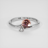 1.45 Ct. Peach Malaya Garnet Ring, 14K White Gold 1