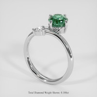 2.08 Ct. Bluish Green Sapphire Ring, 14K White Gold 2