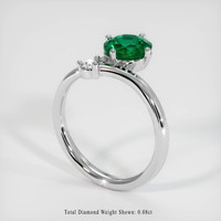 1.23 Ct. Emerald Ring, 18K White Gold 2