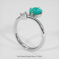 1.03 Ct. Emerald Ring, 18K White Gold 2