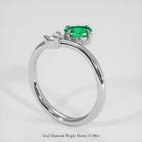 0.43 Ct. Emerald Ring, 18K White Gold 2