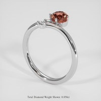 1.45 Ct. Peach Malaya Garnet Ring, 18K White Gold 2