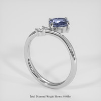 1.28 Ct. Greyish Blue Sapphire Ring, 18K White Gold 2
