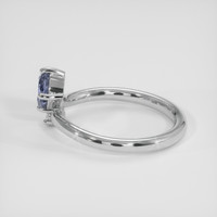 1.28 Ct. Greyish Blue Sapphire Ring, 18K White Gold 4