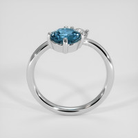 1.52 Ct. Greenish Blue Sapphire Ring, 18K White Gold 3