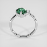 2.08 Ct. Bluish Green Sapphire Ring, 18K White Gold 3