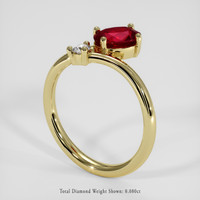 1.13 Ct. Ruby Ring, 14K Yellow Gold 2