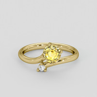 1.31 Ct. Orangish Yellow Sapphire Ring, 14K Yellow Gold 1