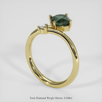 1.27 Ct. Bluish Green Sapphire Ring, 18K Yellow Gold 2